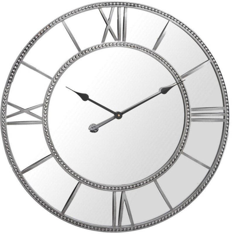 Libra Grey Frame Beaded Mirror Wall Clock