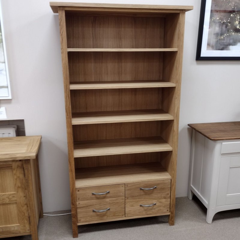 Qualita Laura Ashley Milton Oak 4 Drawer Single Bookcase