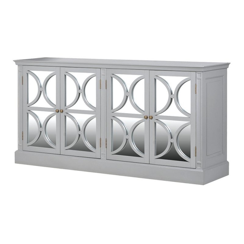 Grey Fayence Four Door Mirrored Sideboard