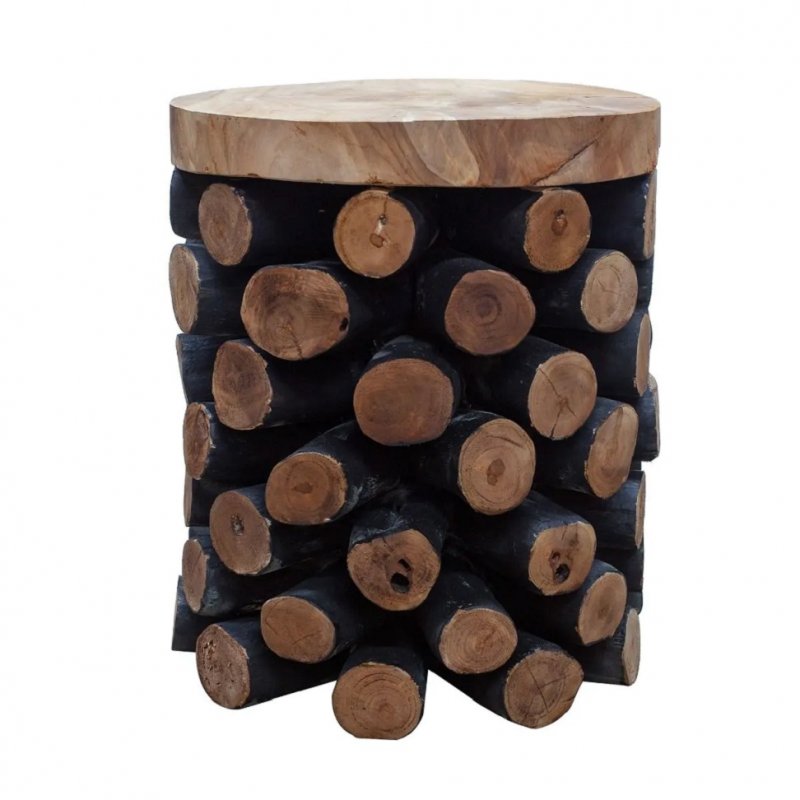 Bluebone Pineapple Teak Stool
