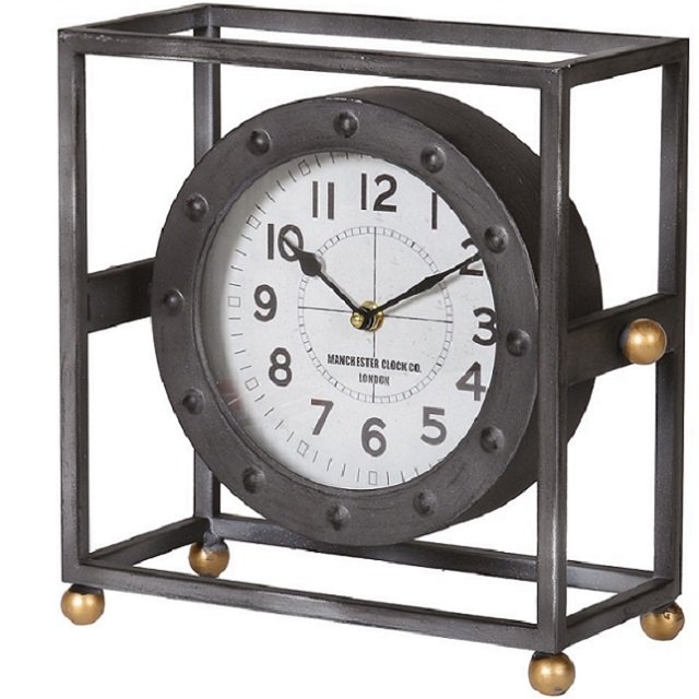 Metal Frame Mantel Clock