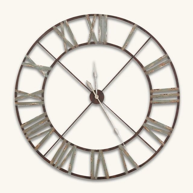 Large Aged Wrought Iron Clock