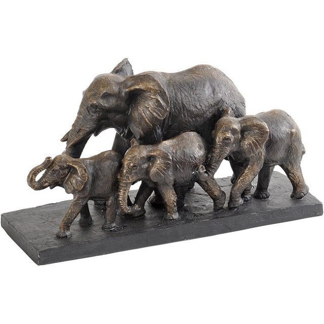 Libra Antique Bronze Parade of Elephants