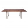 Qualita Piana Walnut Dining Table (with U-shape metal legs 4x10cm)