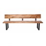 Qualita Piana Oak Bench with Back (with U-shape metal legs 3x6cm)
