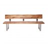 Qualita Piana Oak Bench with Back (with U-shape metal legs 3x6cm)