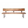 Qualita Piana Oak Bench with Back (with U-shape metal legs 3x6cm)