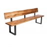 Qualita Piana Oak Bench with Back (with U-shape metal legs 3x6cm)