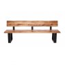 Qualita Piana Oak Bench with Back (with U-shape metal legs 4x10cm)