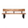 Qualita Piana Oak Bench with Back (with U-shape metal legs 4x10cm)