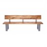 Qualita Piana Oak Bench with Back (with U-shape metal legs 4x10cm)