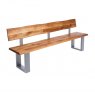 Qualita Piana Oak Bench with Back (with U-shape metal legs 4x10cm)
