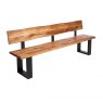 Qualita Piana Oak Bench with Back (with U-shape metal legs 4x10cm)