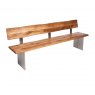 Qualita Piana Oak Bench with Back (with full metal legs)