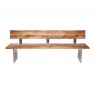 Qualita Piana Oak Bench with Back (with full metal legs)