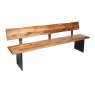 Qualita Piana Oak Bench with Back (with full metal legs)