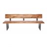 Qualita Piana Oak Bench with Back (with full metal legs)