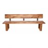 Qualita Piana Oak Bench with Back (with U-shape wooden legs 4x10cm)