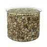 Bluebone Driftwood Drum Lamp Table