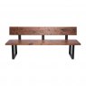 Qualita Piana Walnut Bench with Back (with U-shape metal legs 3x6cm)