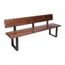 Qualita Piana Walnut Bench with Back (with U-shape metal legs 3x6cm)