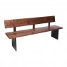 Qualita Piana Walnut Bench with Back (with full metal legs)