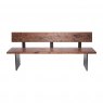 Qualita Piana Walnut Bench with Back (with full metal legs)