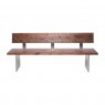 Qualita Piana Walnut Bench with Back (with full metal legs)