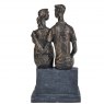 Libra Bronze Block Couple Sculpture