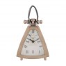 Libra Isosceles Brass Curved Front Mantel Small Clock