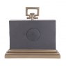 Libra Latham Brass Medium Rectangular Clock
